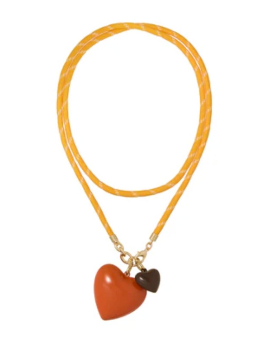 Roxanne Assoulin The Happy Cord Long Big Double Heart Necklace Under the Tuscan